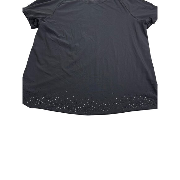 Lululemon Womens Quick Pace Black Laser Cut Split Back Running Top Size 12 - Picture 3 of 10